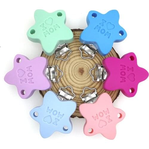 Kovict 10/20/50pc I Love Mom Silicone Pacifier Clip Baby Care Teether Toys DIY Pacifier Chain Necklace Food Grade Accessories