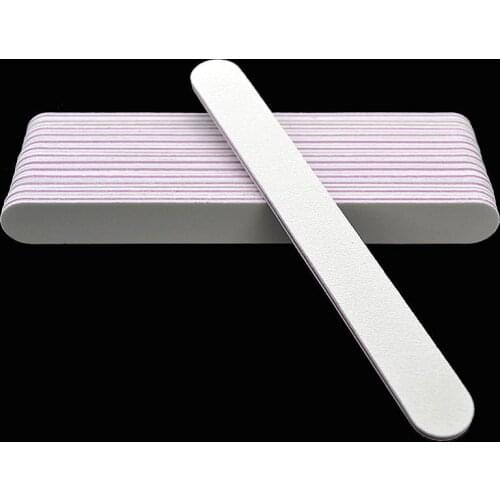 10pcs/lot White Nail Files Lime a Ongle 100/180 Grit UV Buffing Polish Pilniczki Do Paznokci Block Wholesale Set Tips Nail Tools