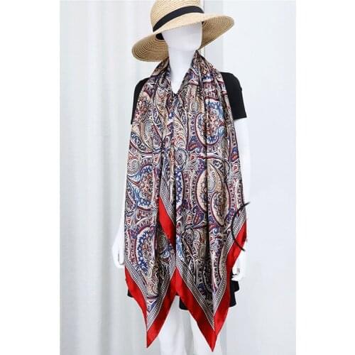 100% Silk Scarf Cape Oversized Square Thicker Shawls Womens Best Gift For Travel Party 136*136cm