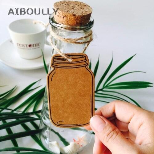 100pcs/lot DIY Drift bottle Shape Kraft Gift tag with Hemp String for Birthday Wedding Party Paper Tag Price Label Hang Tag