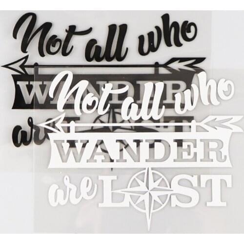 14.8*11.3CM Not All Who Wander Are Lost Vinyl Car Sticker Decal Compass Decoration
