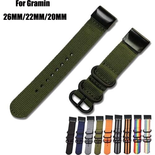 26mm 22mm 20mm Nylon Woven Watch Band Quick Release Strap For Garmin Fenix 5/ Fenix 3/Fenix 3 HR/Forerunner 935/Approach S60
