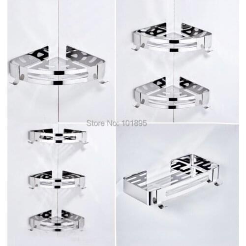 304 Stainless Steel Corner and Square Bathroom Shelf