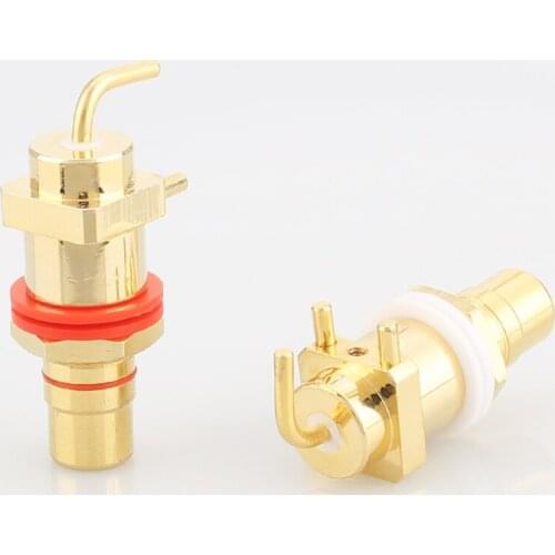4pcs High Quality Gold Plated RCA Socket HIFI RCA Socket RCA JACK Adapter