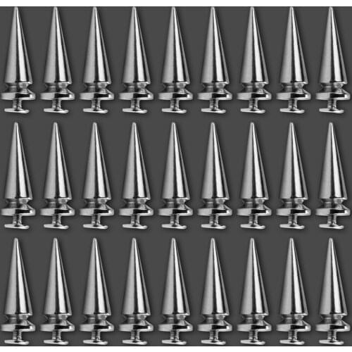 50PCS 10x25mm Alloy Bullet-shaped Stud Spike Rivets for DIY Craft Cool Punk Clothes Leather Necklace Bags Shoes Jackets Belts