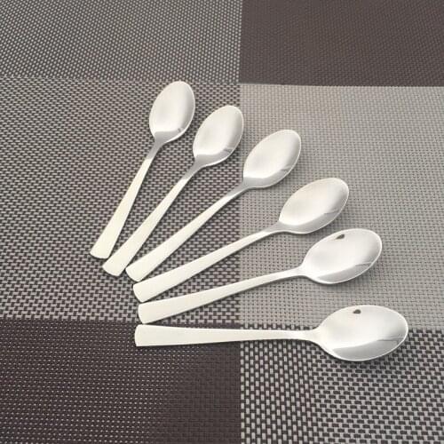 6pcs Mini Coffee Teaspoon Stainless Steel Sugar Spoons Small Honey Dessert Mixing Straw Tea Spoon set Bar Supply 11cm 14cm