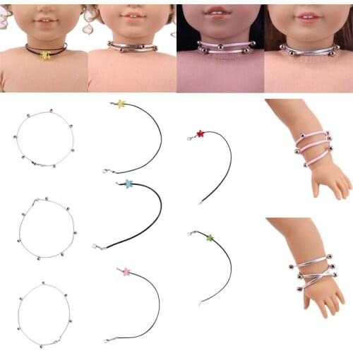 Doll Accessories Fashion The Star Necklaces And The Bracelets For 18 Inch Dolls & 43 Cm Dolls Girls Toy Gifts