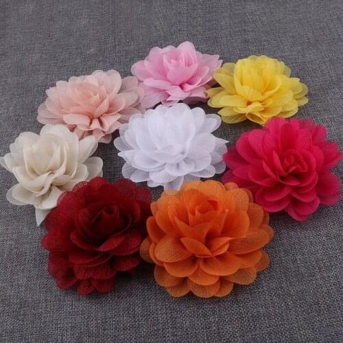 4Pcs DIY 3D Flowers Patches Applique DIY Lace Trim Patch Fabric Wedding Dress Flowers Hat Hair Clothes Applique Craft Supplies