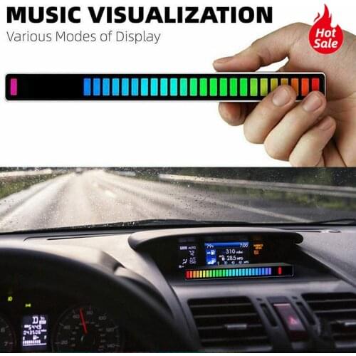 Auto Sound Control Light Voice-Activated Pickup Rhythm Lamp MIC Sound Level Indicator Music Spectrum Audio Display For Car Home