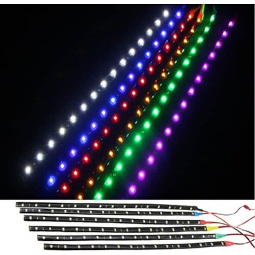 Car Light Strip 15 Light Car Led Daytime Running Car Led Strip Light Car Decorative Flexible Strip White Blue Greenred 30cm