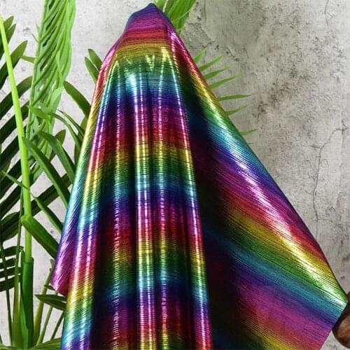 Good Shining Rainbow Magic Colourful Knit Spandex Fabric Colorful magic Rainbow Line Print Cloth Sewing DIY Dance Clothes/Dress
