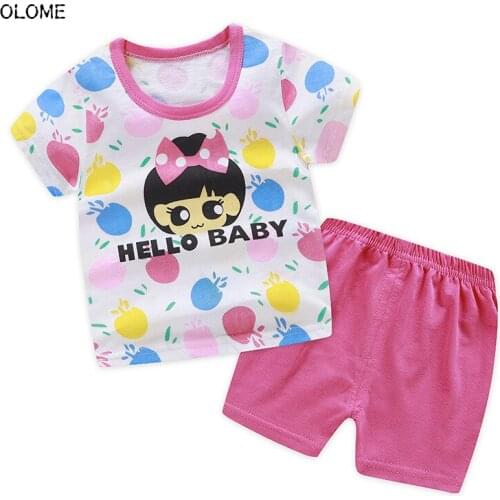 Summer Hot Sale Anime Pattern Children t-shirt Cartoon Hello Baby Cotton Unisex short sleeve Tees Little Girls and Boys Tops