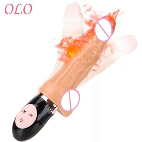 OLO ldo Vibrator Female Masturbator Realistic Dildos Sex Toys For Women Heating 12 Modes Swing Sex Products Vagina Anal Sex Di