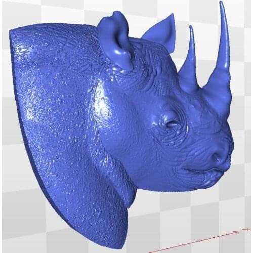 For cnc in STL file format 3d model relief rhinoceros_1