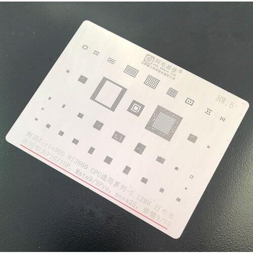 For Huwei P10/mate9/9pro/nova2s Glory9 V9 BGA Stencil hi3660 CPU Reball IC Pin Heating Template Tin Plant Steel Net 0.12mm HW6
