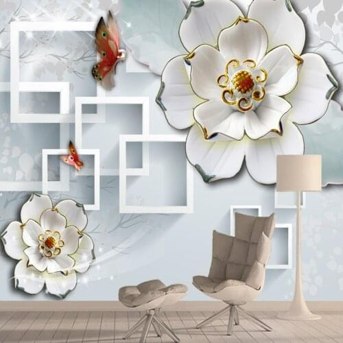 Custom House Home Decor 3d Wallpapers Murals for Living Room Desktop Walls Paper Contact Peel Stick Flower Brick Green Rolls