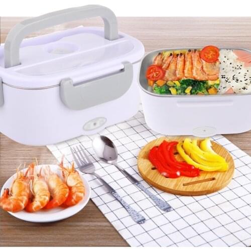 2-in-1 Electric Lunch Box Food Warmer for Car Home Portable 12V 220V 1.5L Heated Bento Boxes Food Heater Rice Container EU Plug