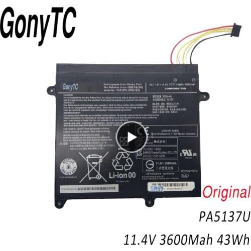 GONYTC PA5137U 11.4V 43W Genuine Laptop Battery PA5137U-1BRS For TOSHIBA Z10 Portege Z10T-A-13V z10t