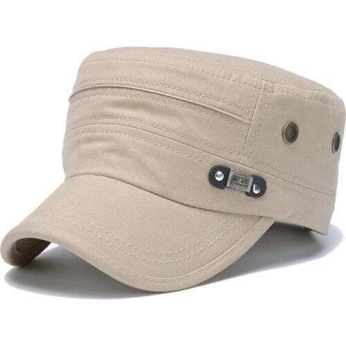 HONGKAI004 New adult casual military Flat hat Washed baseball cap Male Curved Snapback Hat