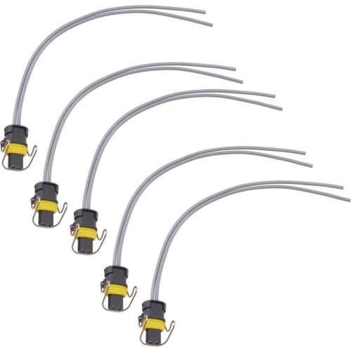 5Pcs Car Turbo VGT Solenoid & IPR Pigtail Connector Fit for Ford Powerstroke F E Series 6.0L 7.3L Diesel F-250 F-550 Navistar