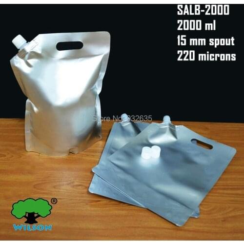 2000ML) Water Container Aluminum Foil Mylar Stand Up Spout Bag 20 PCS (8.7 mils) Food Grade Outdoor Folding Water With Hold