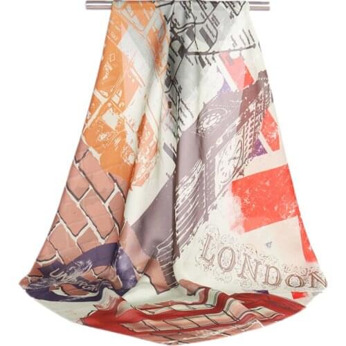 Kerchief Architecture Silk Scarf Head Scarf Hair Tie New Print Women Fashion Scarf Spring Summer Hot Sale 39Paragraph 70*70cm