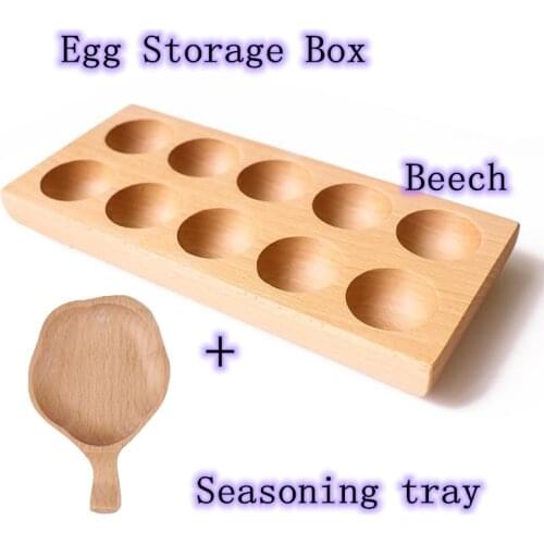 Kitchen Container Beech Double Row Egg Storage Box Household Refrigerator Egg Rack Accessories Container Storage