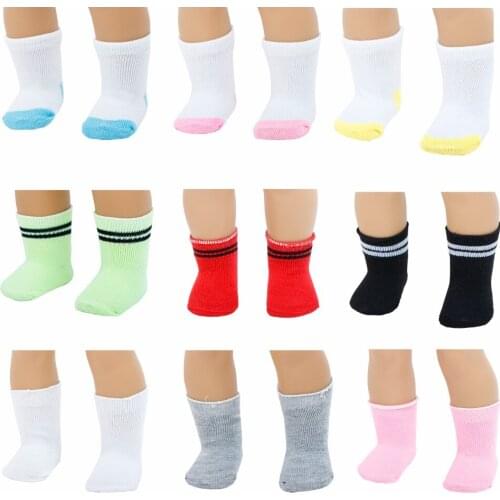 Fashion 9 Colors Doll Socks Daily Casual Wear Stockings for 18" Puppet Doll Toy Dress Up Accessories Baby Wear