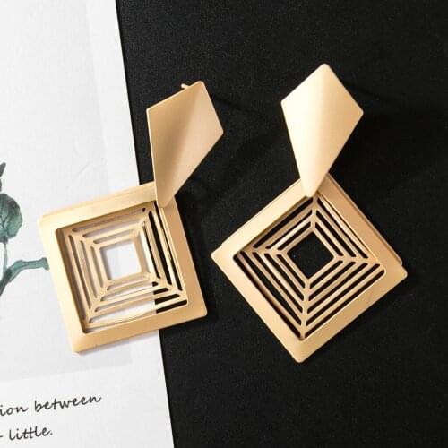 Fashion Womens Geometric Square Dangle Drop Earrings Stud Earrings Jewelry