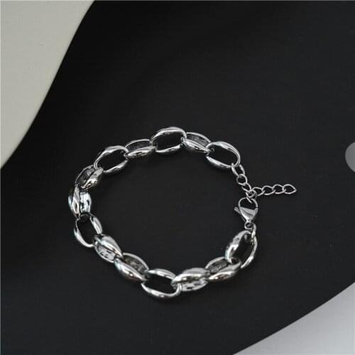 Fashion new street hip-hop cold wind metallic all-match alloy retro bracelet hot sale