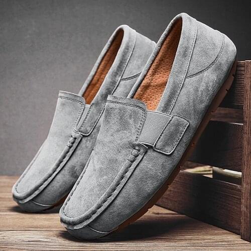 Leather Men Casual Shoes Luxury Brand 2020 Mens Loafers Moccasins Breathable Slip on Black Driving Shoes