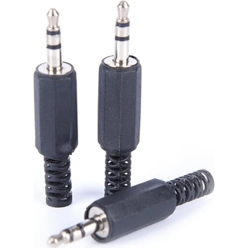 NEW 10Pcs 3.5mm jack plug 3.5 stereo plug Black 3.5mm Audio Jack Plug Headphone male Connector