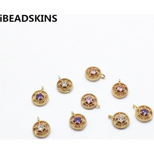 New arrival! 10x8mm 100pcs Cubic Zirconia Round shape charm for hand Made Earrings parts DIY/ Jewelry Findings & Components