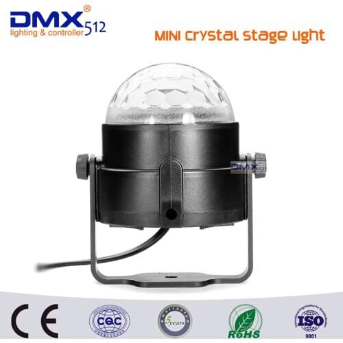 New Year gift Sound Activated 3W Crystal Magic Rotating Ball Effect RGB LED Stage Light for KTV Party Wedding Show Club Disco DJ