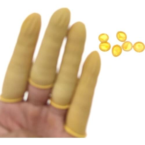 Industrial clean room purification disposable anti-static beige yellow latex finger cots Roll 1440pcs