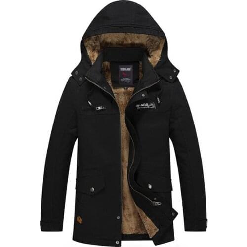 Autumn Winter Men Coat Jacket Thickenin Hot Velvet Cotton Male Jacket Parka Hooded Casual Windbreaker Overcoat