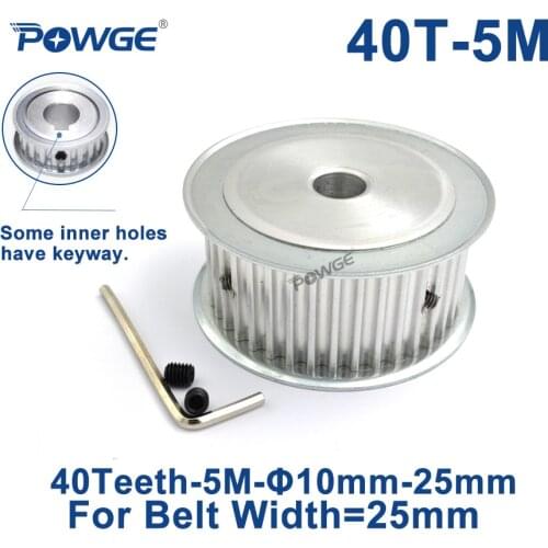 POWGE Arc HTD 5M 40 Teeth Synchronous Timing Pulley Bore 8/10/12/14/15/16/17/18/19/20/25mm for Width 25mm HTD5M Belt 40Teeth 40T