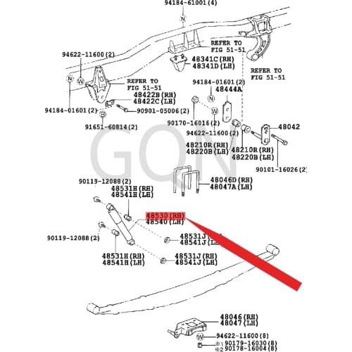 Right rear shock absorber assembly 2000-Toy ota COASTER rear shock absorber rear shock absorber vibration damping movement