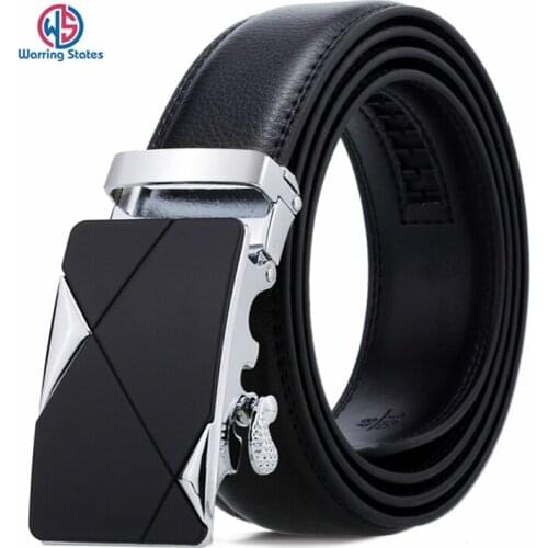 Mens Alloy Automatic Buckle Belt Genuine Leather High Quality Business Casual Belt Trousers Accessories Luxury Black Mens Belt