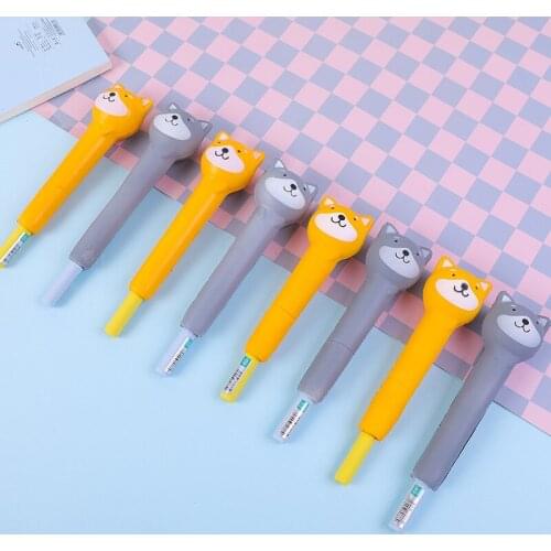 24 pcs/lot Creative Decompression Dog Gel Pen Cute 0.5mm black Ink Signature Pens Promotional Gift School Supplies