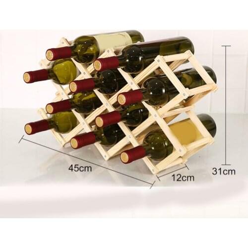 Foldable Wooden Wine Bottle Holder Wine Shelves Holds 3/6/10 Bottles Rack LB88