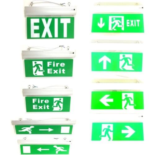 AC110/220V LED Emergency Exit Sign Lights Sign Safety Evacuation Indicator Light For Bulb Hotel Mall School Other Public Place