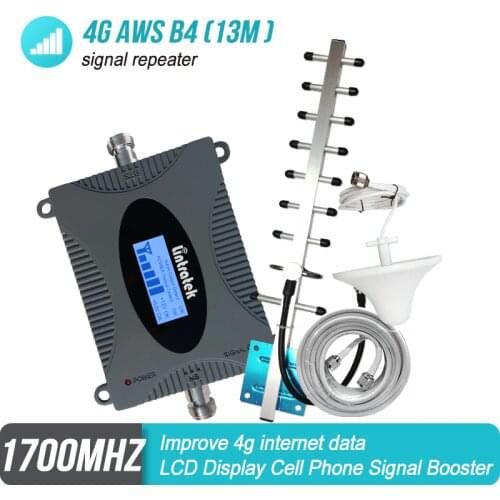 MINI 4G LTE 1700 MHz Signal Booster AWS 1700/2100 Band 4 Repetidor Celular LCD Display Amplifier Yagi Antenna+13m RG6 Set #5