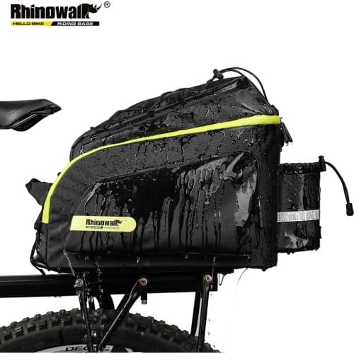 Rhinowalk 17L Waterproof Pannier Bag Shoulder Strap Detachable Compartment Reflective Rack Rear Trunk Tote Bag with Rain Cover