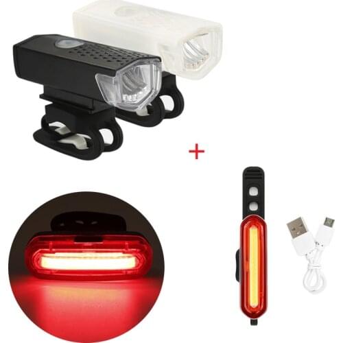 Waterproof Bicycle Front Taillight Set LED Bike Light USB Charging MTB Bike Riding Safety Warning Rearlight Bike Accessories