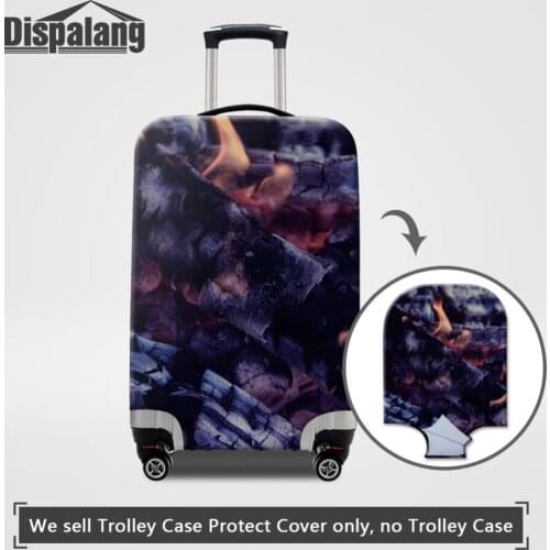 Dispalang Travel Luggage Protective Covers Charcoal Fire Print Elastic Stretch Dust-proof Suitcase Cover For 18-30 Inch Case