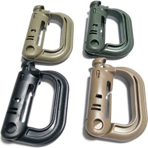 10pcs/Lot Plastic Carabiner for Packages D-Ring Plastic Strong Tactical Carabiner-Keychain Buckles Wholesale