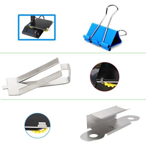 12PCS/Lot Hotbed Glass Plate Clamp Fix Clips Tool Stainless Steel For Ender3 Clamping Build Platform Heated Bed Retainer