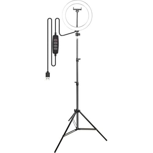 2m anillo de luz lámpara LED anillo de luz autofoto fotografía trípode acolchada 200cm con lámpara de 10 pulgadas de iluminación