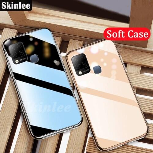 Skinlee 2 pcs Case For Infinix Hot 10 S Transparent Clear Water Soft Phone Cover For Infinix Hot 10S Clear Shockproof Cases